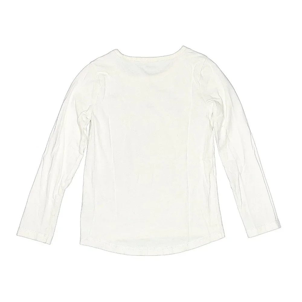 Gymboree Long Sleeve White w Teal Owl on Front T-Shirt Size 7 EUC